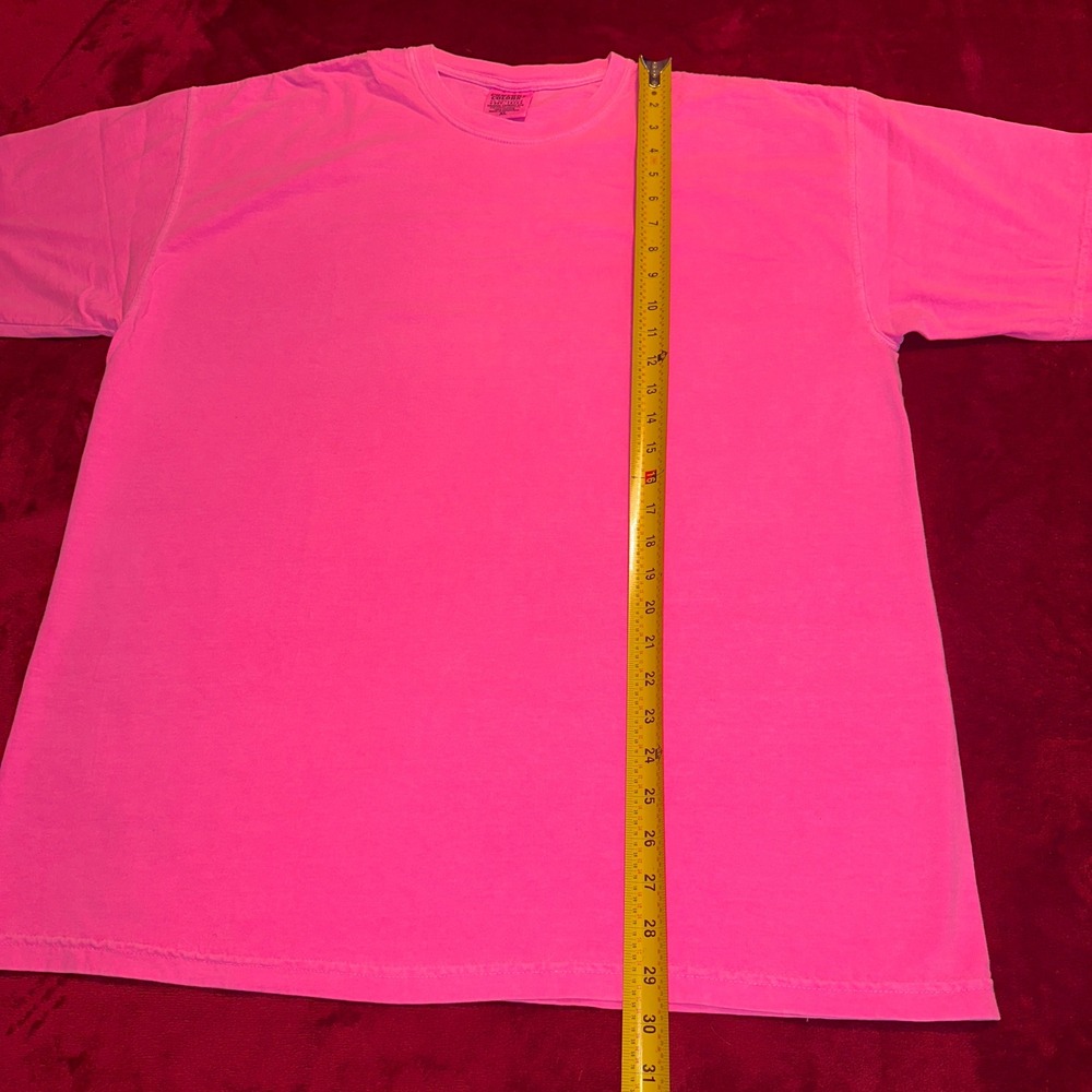 Comfort Colors Neon Pink Blank T-Shirt Mens XL Garment Dye Ringspun Cotton Tee - Picture 2 of 5